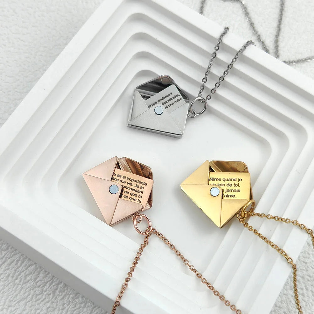 Collier Enveloppe Message Personnalisé